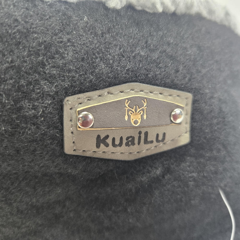 KauiLu Black and Brown Winter Felt Wool Slippers with Sherpa Lining Size 12 - Picture 10 of 11